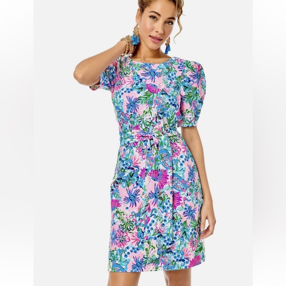 Lilly Pulitzer Dresses & Skirts - NWT Lilly Pulitzer Harriet‎ Mandevilla Baby Paradise Petals Terry Dress Size S